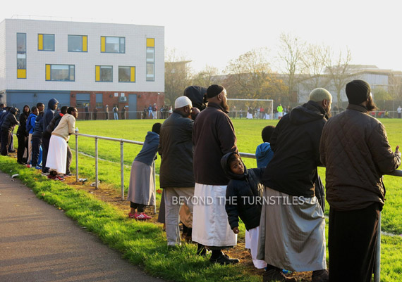 Somalis Watch Their Team in Cardiff Docklands (Tiger Bay, Wales)